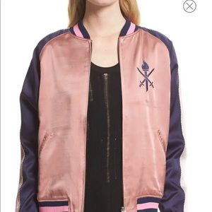 OPENING CEREMONY. Reversible Silk Bomber Jacket.